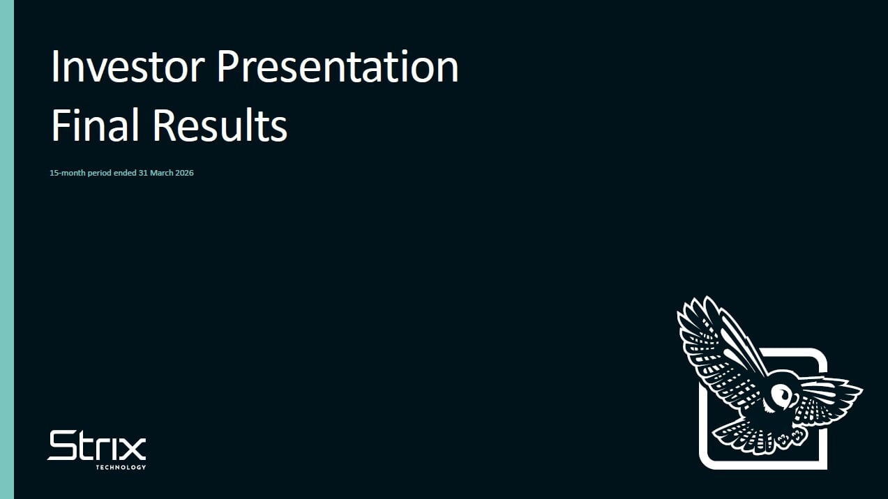 Strix Group: FY Results Investor Presentation video - 5 August 2026